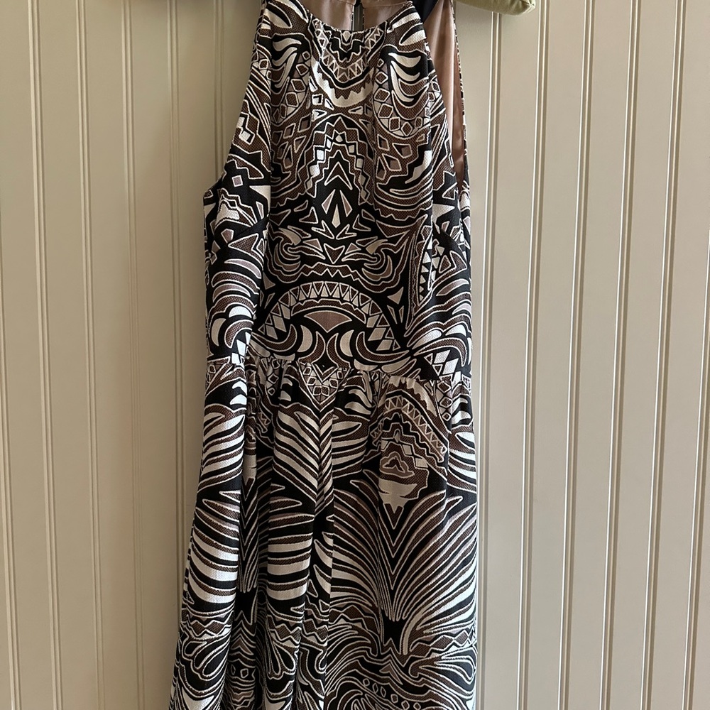 BCBGMaxAzria Black and White Backless Dress